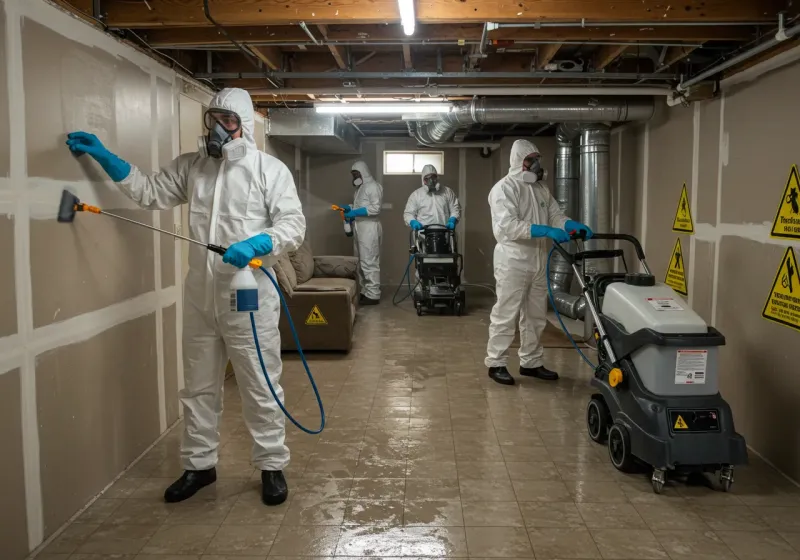 Basement Moisture Removal and Structural Drying process in Meadowbrook, AL